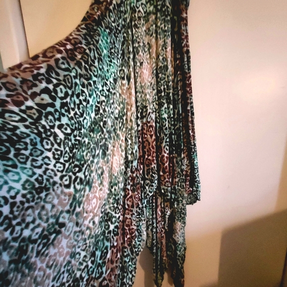 Diva Collection Blue, Green and Silver Asymmetrical Sequin Sundress - Picture 4 of 5